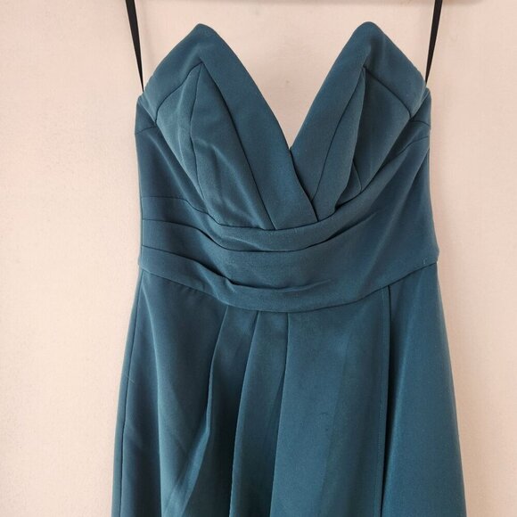 Lovers & Friends Rivera Dress Teal Green Asymmetric Bridesmaids Dress Cocktail S - Picture 2 of 8